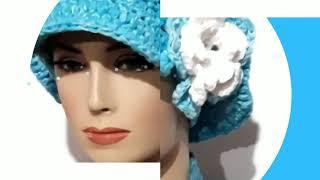 Andrea Designs - CROCHET NEWSBOY HAT, TURQUOISE COTTON YARN, THE OCEAN HAT