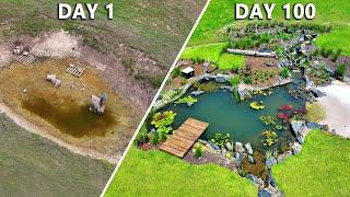 Building My Dream Pond! (Day 1 vs Day 100)