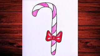 How to draw a Christmas candy / Simple and easy drawing for Christmas step by step in pencil