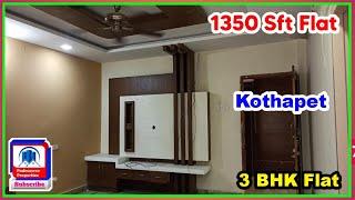 1350 Sft Flat For Sale in Hyderabad || 3 BHK Flat For Sale || Kothapet || Padmasree Properties