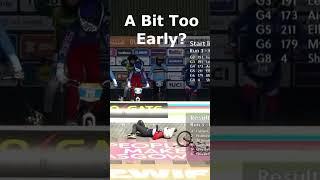 A BIT TOO EARLY? #uci #bmxcrash #bmxrace #worldsbmx #ucibmx #bmxfails #glasgow #glasgowbmx #uci2023