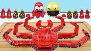 ASMR MUKBANG | Making Mukbang Lego King Crab with Pacman | Pac man Stop Motion