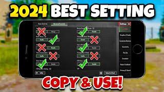 PUBG MOBILE BEST SETTINGS & SENSITIVITYCOPY & USE+CODE️