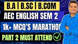 1000+ MCQ English(AEC) Part -2 | Ba /Bsc/Bcom| Calcutta University