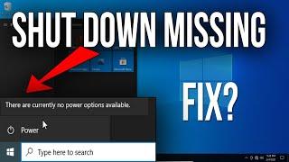 How To Fix Shut Down/Restart/Sleep/Log off Missing From Start Menu