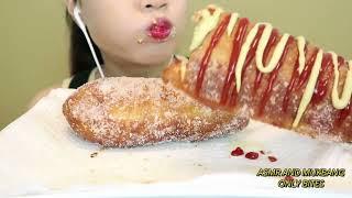 MINEE EATS - ASMR Giant Mozzarella Corn Dog *ONLY BITES*