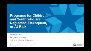 Federal Programs: Neglected and Delinquent - Overview of Programs and the October Count