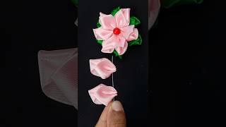 Amazing Ribbon Flower Work - Hand Embroidery Amazing Trick - Easy Flower Making //#highlights