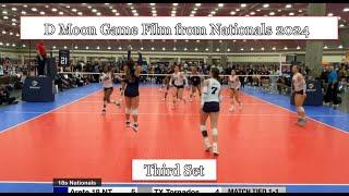 Delaney Moon Volleyball Game film from 18s Nationals vs TX Tornados Set 3. #libero #dmoon