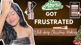 Christmas/New Year’s Elegant Makeup look| Struggles behind doing it #riddhikothari #christmasmakeup