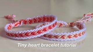 Tiny heart bracelet (with border) tutorial || yarnivora