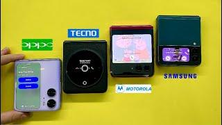 Flip Phone Incoming call Motorola Razr 40 Ultra + Tecno Phantom V+ Oppo Find 2N + Samsung Flip 3