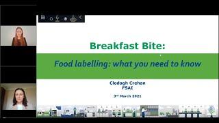 Breakfast Bite  Food labelling for food businesses – what you need to know