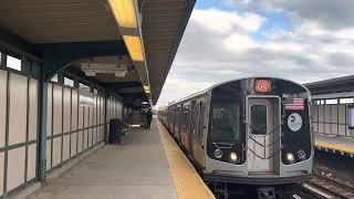 R179 A train stopping at Beach 44 Street