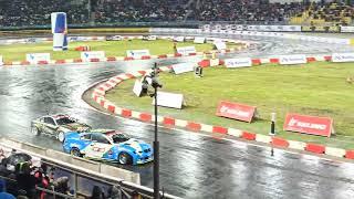 Drift Masters 2022 DMEC massive double crash into the wall in wet conditions (Łódź, Poland)