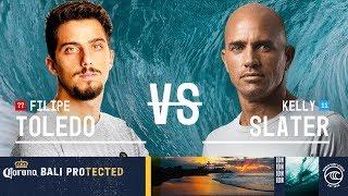 Kelly Slater Resurges in Corona Bali Quarterfinals vs. Felipe Toledo