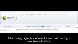 Open Heat Error | Fuser failure | samsung error U1-2320 | Laser Printer Fuser Repair |