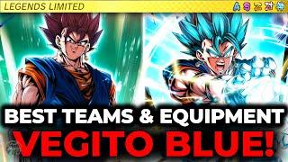 BEST TEAMS & EQUIPMENTS FOR LL VEGITO BLUE TRANSFORMING! (Dragon Ball Legends)