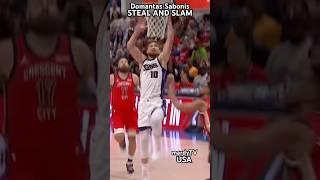 Domantas Sabonis STEAL AND SLAM | Kings vs Pelicans (Play-In-Tournament : 04/19/2024)