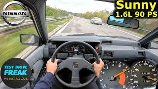 1989 Nissan Sunny 1.6 SGX 90 PS | Top Speed Autobahn POV Test Drive