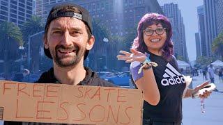 Landing your first kickflip ever! Free Skateboard Lessons Ep 1