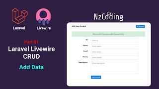 Laravel Livewire Crud | Part 01 | Add Data