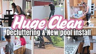 Clean with me / Cleaning Motivation/ DIY Pool Install / Cleaning Decluttering