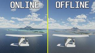 Microsoft Flight Simulator Online Functionality ON vs OFF Xbox Series X Graphics Comparison