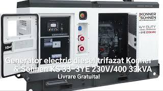 Generator electric diesel trifazat Konner & Sohnen KS 33-3YE 230V/400 33kVA Cod SKU: KS 33-3YE