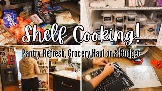 Shelf Cooking Challenge! // Pantry Refresh, Meal Plan, Grocery Haul on a Budget!