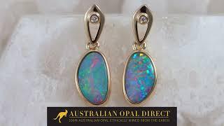 Gold Earrings, Green Earrings, Opal Stud Earrings - Australian Opal Direct | Worldwide Shipping