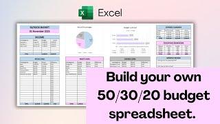 Create a 50/30/20 Budget Planner in Minutes with Excel Expert!