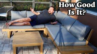 LUXURY for LESS: Soleil Jardin Acacia Wood Sectional Review! (Unboxing & Assembly)