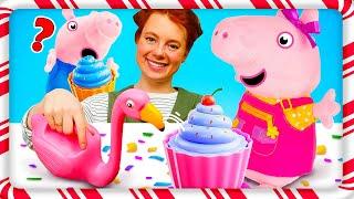 Spielzeug Video für Kinder mit Irene | Plüpa Plüsch Paradies. Peppa Wutz baut Süßigkeiten an.