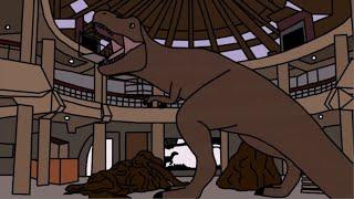 Jurassic Park Rexy vs Raptors (animated)