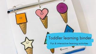 Toddler learning binder | Fun & Interactive learning activities | pre-school prep