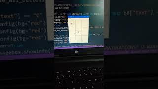 Tic Tac Toe Game Using Python Tkinter | Python | Tkinter | Python Projects | Short Video | Vs Code |