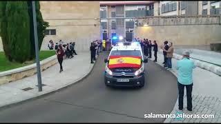 Salida de policías nacionales desde Salamanca hacia Cataluña