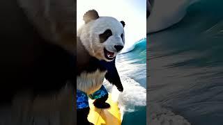 Panda Just Found Surf Paradise in Hawaii! #shorts #surf #panda