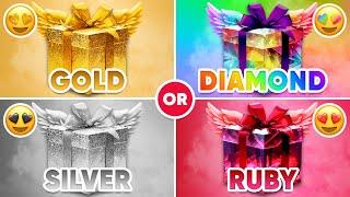 Choose Your Gift!  Gold, Diamond, Silver or Ruby  How Lucky Are You?  Quiz Shiba