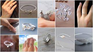 beautiful silver rings design || Cute and simple silver ring designs for girls