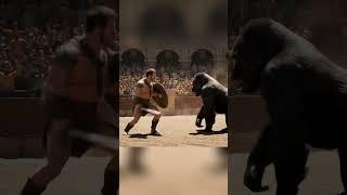 1 gorilla vs 1 gladiator. #shorts #gorilla #gladiator #ancientrome #ai #veo3 #duel #viral #short