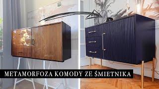 METAMORFOZA KOMODY ZE ŚMIETNIKA // MALOWANIE I OKLEJACIE MEBLI CZ.2 // DIY MAKEOVER DRESSER