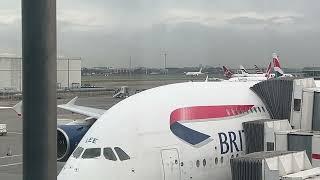 Plane spotting at Heathrow Airport, British Airways A380