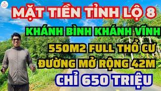 Chỉ 650 Triệu Cho Lô Đất 550m2 Mặt Tiền Tỉnh Lộ 8 Khánh Bình Khánh Vĩnh | TRẦN ANH THI BĐS