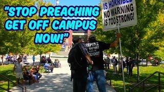 Law Student goes Bananas  when he sees a College Preacher!