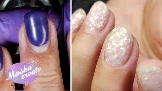 Очень быстрый маникюр :) Укрепление ногтей. Акригель с блестками)