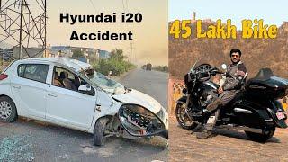 Hyundai i20 heavy accident  Riding bike worth Rs 43Lakh 