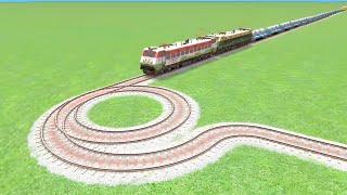 AROUND CIRCLE TRAICK CROSSING TRAINS  INDAIN ALL COACHES FREIGHT COACHES RAILWORK