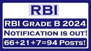 RBI Grade B 2024 Notification is Out!